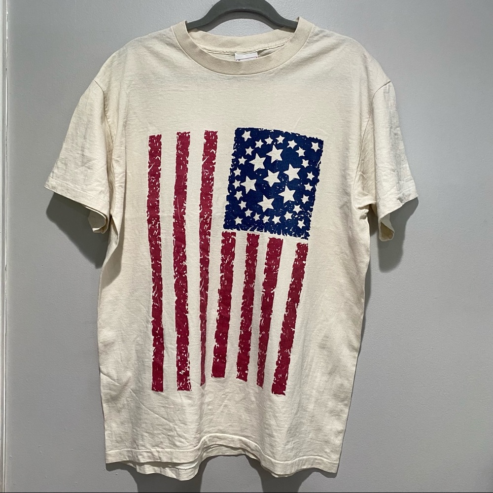Vintage Premier Sportswear American Flag Short Sleeve Tee Shirt Large